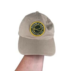 Rivers & Glen Tan Khaki Green Logo Patch Dad Baseball Adjustable Hat